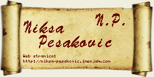 Nikša Pešaković vizit kartica